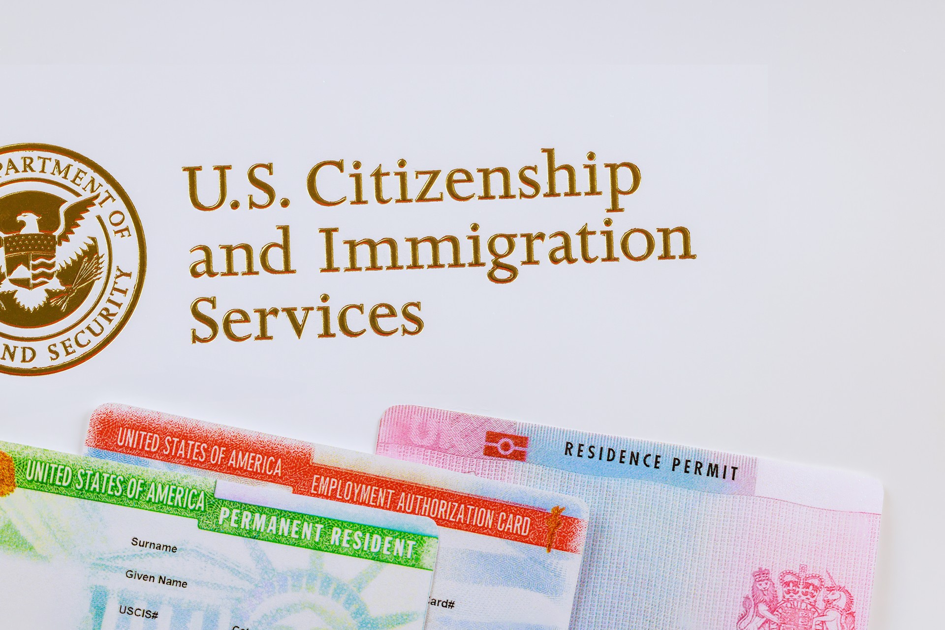 Department of homeland Security U. S. Citizenship and Immigration Services Permanent resident, Work, Travel documents